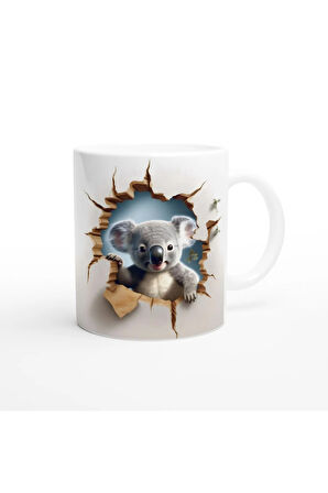 Duvarı Delen Sevimli Koala Kupa Bardak
