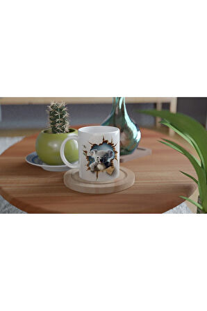 Duvarı Delen Sevimli Koala Kupa Bardak