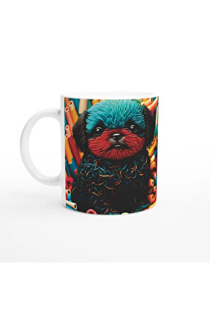 Neon Renkli Sevimli Köpek Kupa Bardak