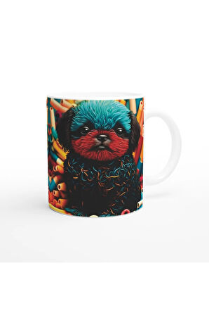 Neon Renkli Sevimli Köpek Kupa Bardak