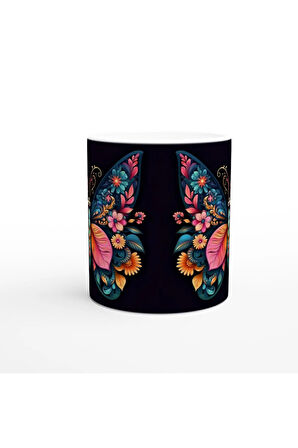 Çiçek Kanatlı Zarif Kelebek Kupa Bardak