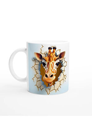 Duvarı Delen Meraklı Zürafa Kupa Bardak