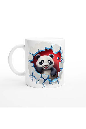 3D Sevimli Panda Baskılı Kupa Bardak