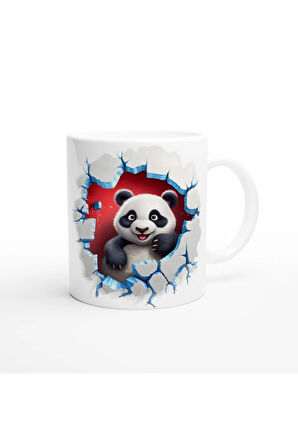 3D Sevimli Panda Baskılı Kupa Bardak