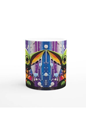 Renkli Ceketli Sevimli Yaratık Baskılı Kupa Bardak