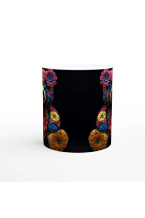 Çiçekli Ayıcık Baskılı Kupa Bardak