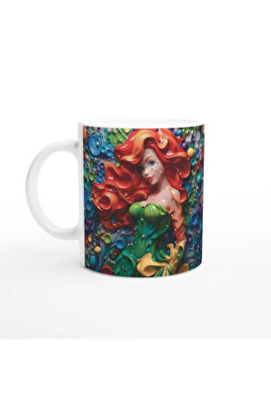 Renkli Deniz Kızı Baskılı Kupa Bardak