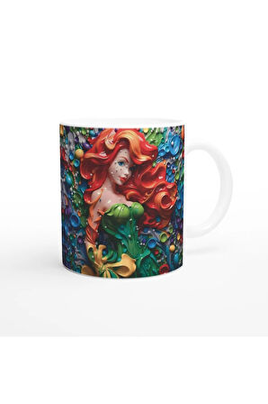 Renkli Deniz Kızı Baskılı Kupa Bardak