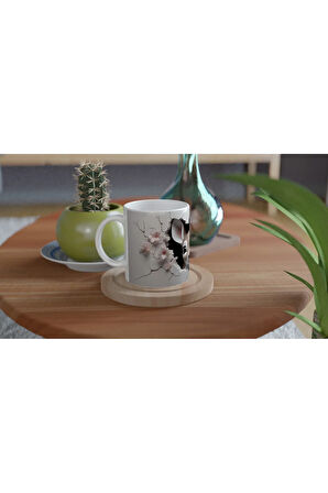 Çatlak Duvardan Bakan Sevimli Geyik Yavrusu Temalı Baskılı Kupa Bardak