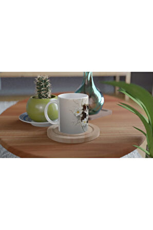 Çatlak Duvardan Bakan Kanguru Temalı Baskılı Kupa Bardak