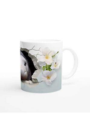 Çatlak Duvardan Bakan Deniz İneği Temalı Baskılı Kupa Bardak