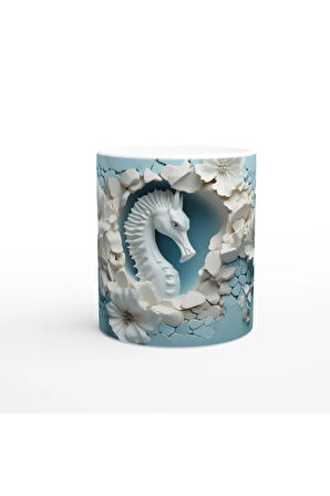 Çatlak Duvardan Bakan Denizatı Temalı Baskılı Kupa Bardak