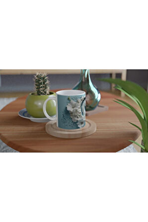 Çatlak Duvardan Bakan Denizatı Temalı Baskılı Kupa Bardak