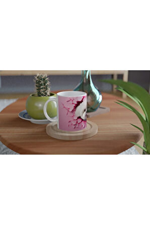 Pembe Çatlaktan Bakan Maltese Temalı Baskılı Kupa Bardak