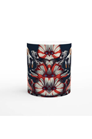 Çiçekler Arasında Basset Hound Temalı Baskılı Kupa Bardak