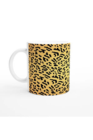 Leopar Desenli Modern Tarz Baskılı Kupa Bardak