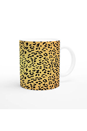 Leopar Desenli Modern Tarz Baskılı Kupa Bardak