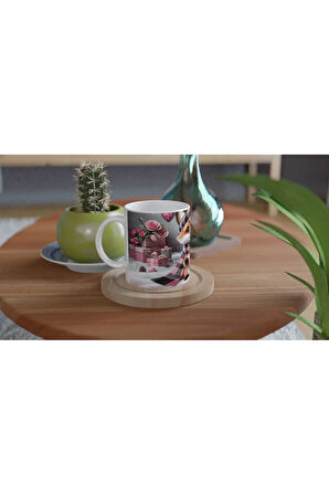 Pembe Kalpli Şirin Tilki Temalı Baskılı Kupa Bardak