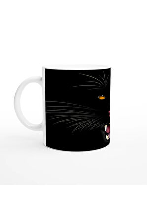 Geceye Saklanmış Panter Temalı Baskılı Kupa Bardak