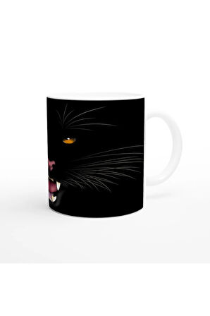 Geceye Saklanmış Panter Temalı Baskılı Kupa Bardak