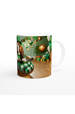 Şans Tenceresinde Basset Hound Temalı Baskılı Kupa Bardak