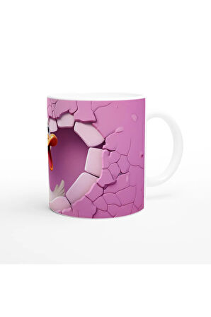 Neşeyle Bakan Ördek Temalı Baskılı Kupa Bardak