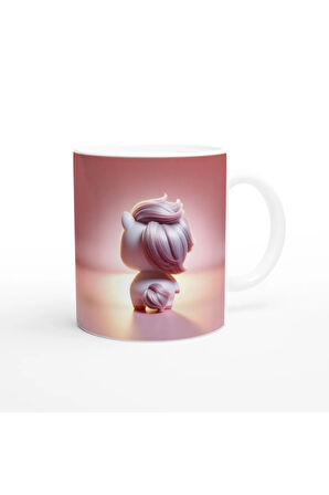 Kalp Tutan Sevimli Unicorn Temalı Baskılı Kupa Bardak