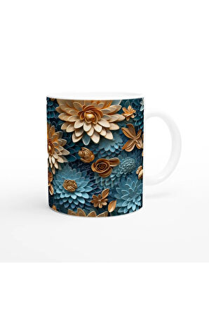 Altın ve Mavi Zarafet Kupa Bardak