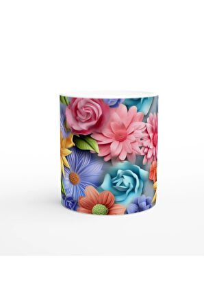 Çiçek Bahçesi Canlı Renkli Kupa