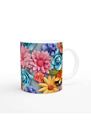 Çiçek Bahçesi Canlı Renkli Kupa