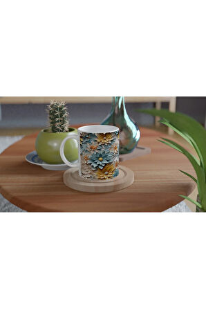 Pastel Bahar Çiçekleri Kupa Bardak