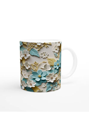 Mavi Yaprak Bahçesi Kupa Bardak