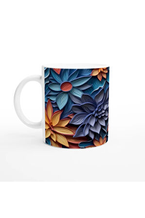 Ateş Çiçekleri Desenli Kupa Bardak