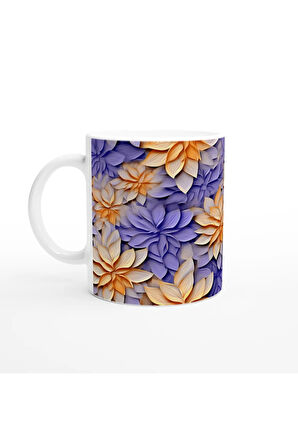 Gün Batımı Lalesi Mor Arka Planlı Kupa Bardak