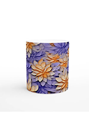 Gün Batımı Lalesi Mor Arka Planlı Kupa Bardak