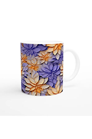 Gün Batımı Lalesi Mor Arka Planlı Kupa Bardak