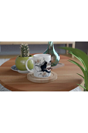 Duvarı Parçalayan Güçlü Köpekbalığı Su Altı Temalı Kupa Bardak