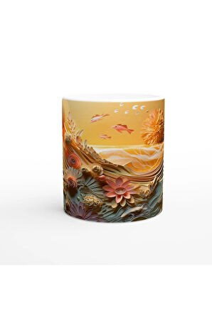 Mercan Bahçesi ve Altın Balıklar Kupa Bardak