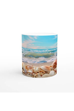 Dalgaların İzinde Kabuklar Kupa Bardak