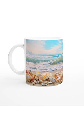 Dalgaların İzinde Kabuklar Kupa Bardak