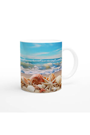 Dalgaların İzinde Kabuklar Kupa Bardak