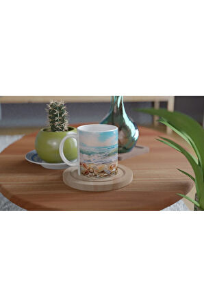 Dalgaların İzinde Kabuklar Kupa Bardak