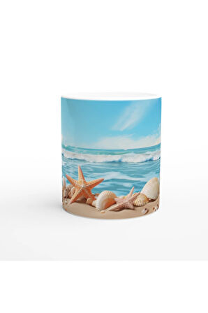 Deniz Yıldızlarıyla Süslenmiş Mercan Dünyası Kupa Bardak