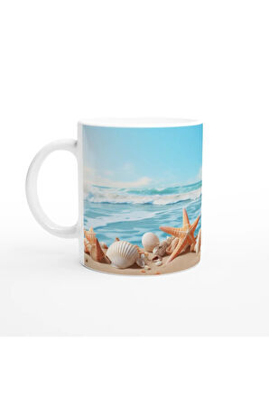 Deniz Yıldızlarıyla Süslenmiş Mercan Dünyası Kupa Bardak