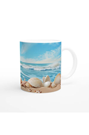 Deniz Yıldızlarıyla Süslenmiş Mercan Dünyası Kupa Bardak