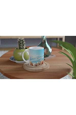 Deniz Yıldızlarıyla Süslenmiş Mercan Dünyası Kupa Bardak