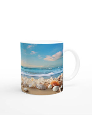 Sabah Işığında Deniz Kabuğu Temalı Kupa Bardak