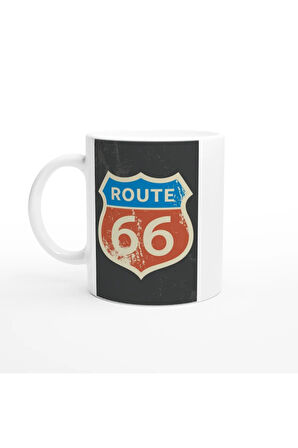Route 66 Simgesi Baskılı Kupa Bardak