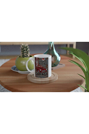 American Hot Rod Texaco Temalı Kupa Bardak