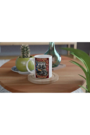 Route 66 Motosiklet Temalı Kupa Bardak